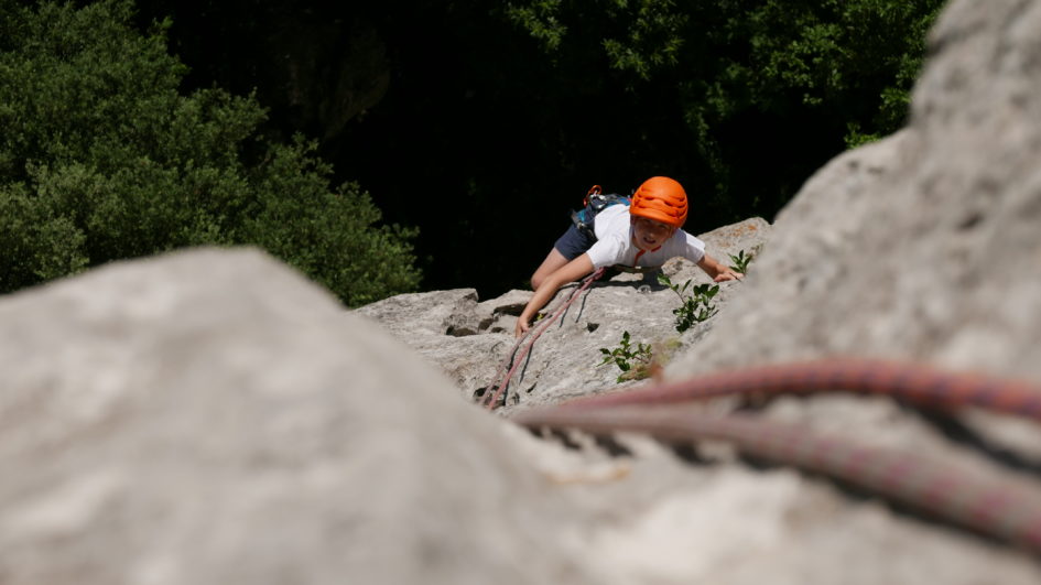 Escalade en grande voie en Ardèche